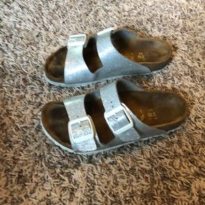 Kids silver sparkle Birkenstocks